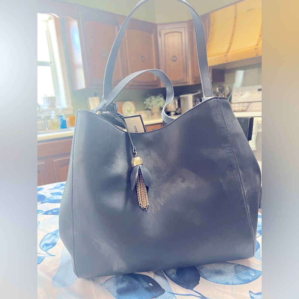 Nine West Blue Shoulder Bag with Slouchy Design